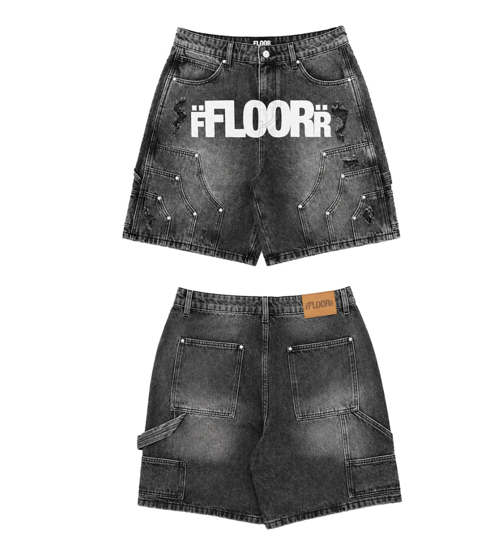 FLOOR914 Black Uniform Jorts - Black Wash