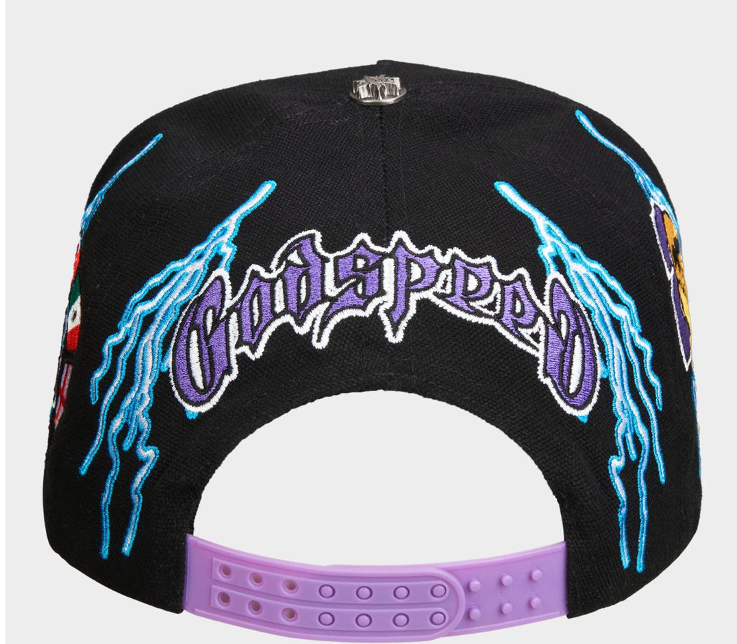 Godspeed Voltage '26 World Cup Snapback Hat in Black/Purple - detail