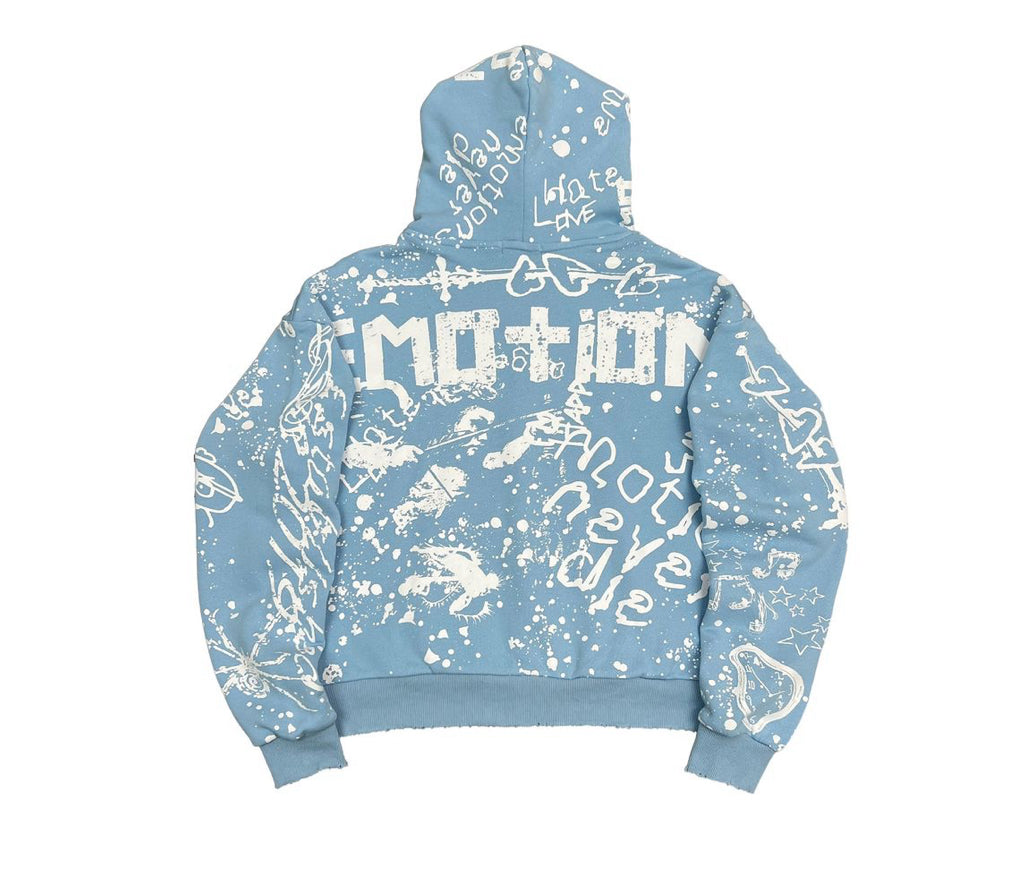 Mixed Emotion Blue 'Graffiti' Hoodie