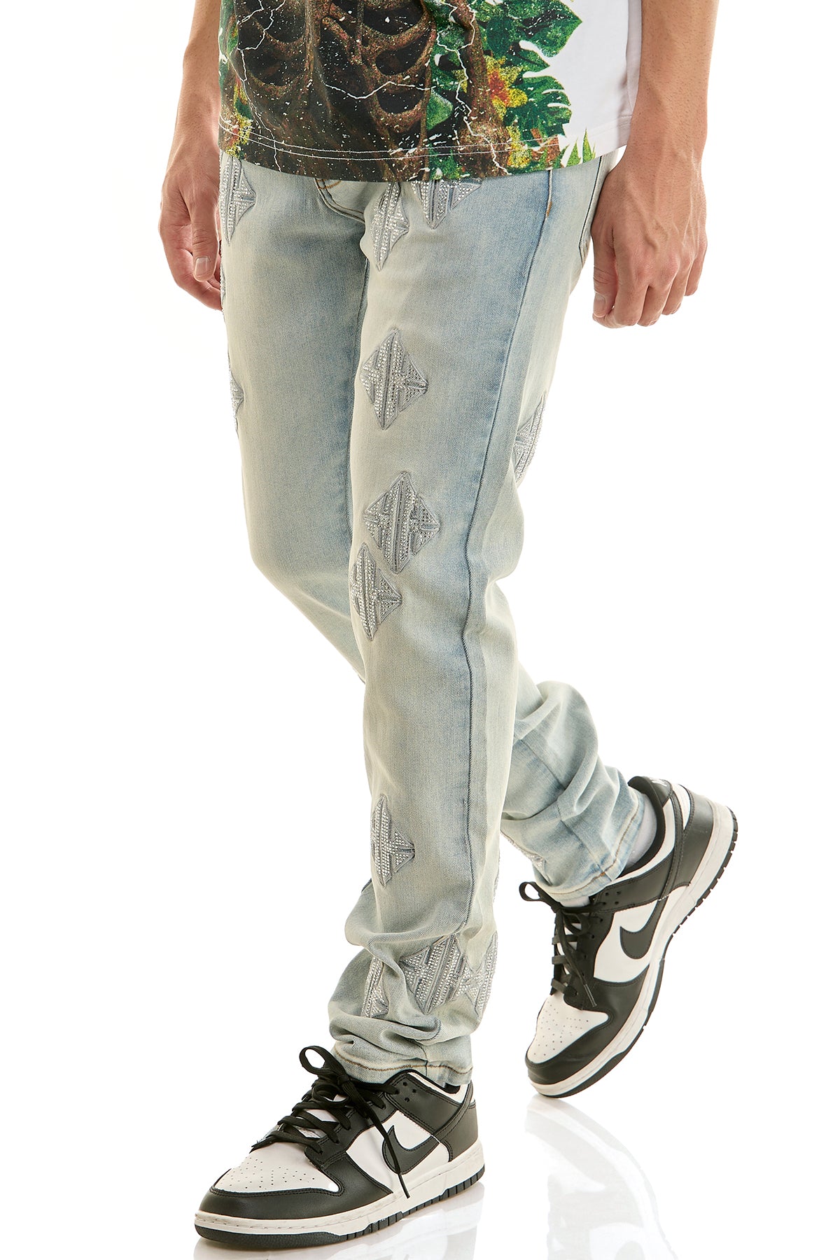 KND4958 Lt.Blue | KDNK KK Rhinestone Jeans