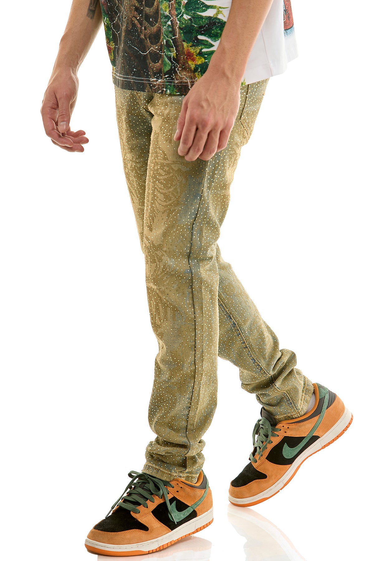 KND4960 T.M.Blue | KDNK Skeleton Rhinestone Jeans