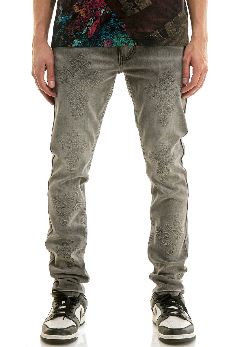 KND4962 Grey | KDNK Embossed Jeans