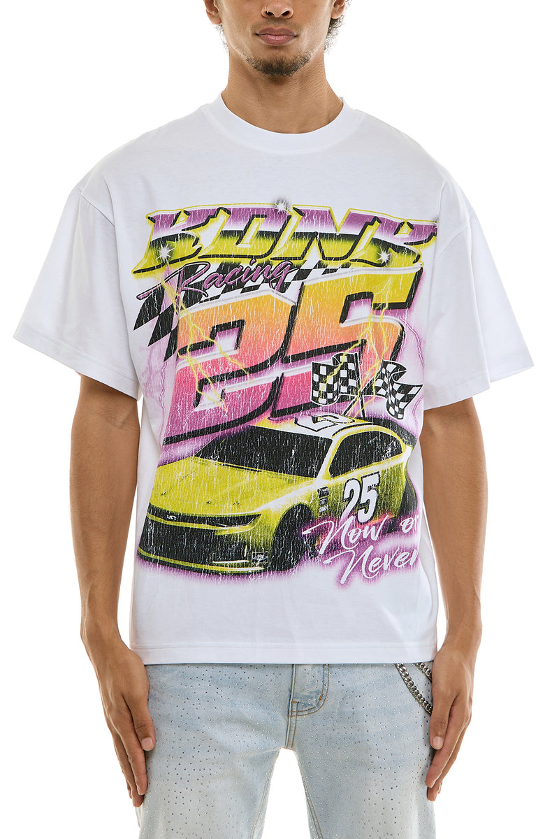 KNT054 White | KDNK Racing Graphic Tee