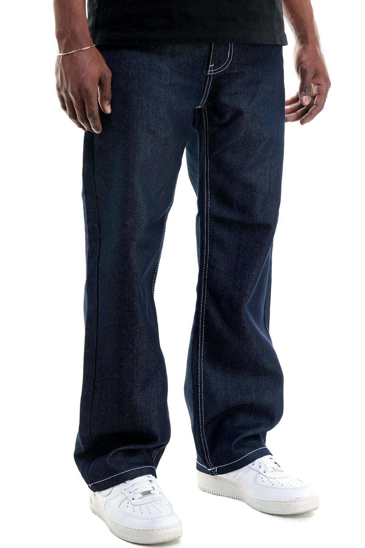RJ168 Indigo/White | KDNK Color-Stitch Raw Denim Jeans
