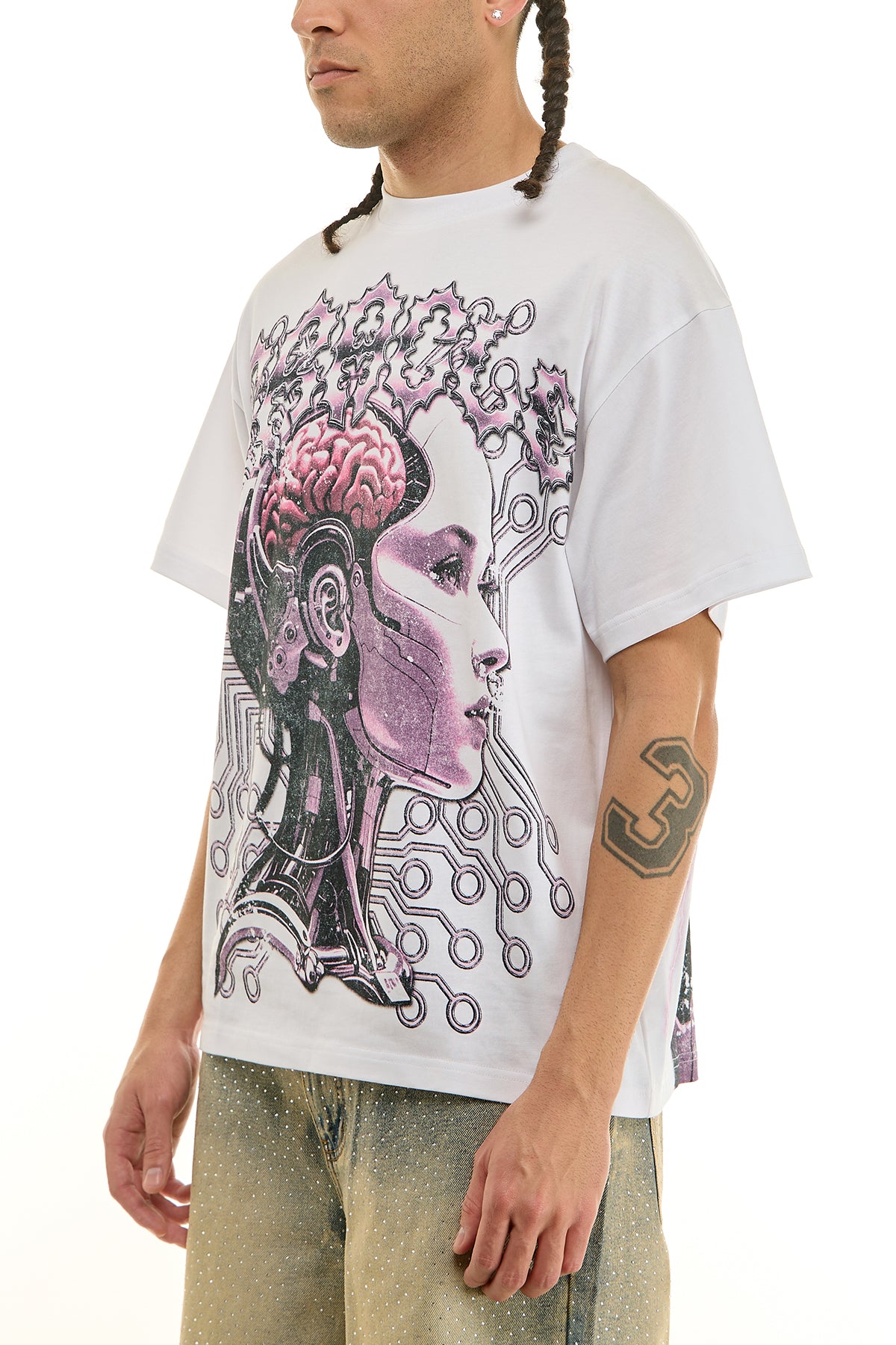 KNT086 White KDNK Graphic Tee