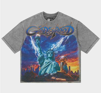 Liberty Reigns Grey Wash | Godspeed Tee