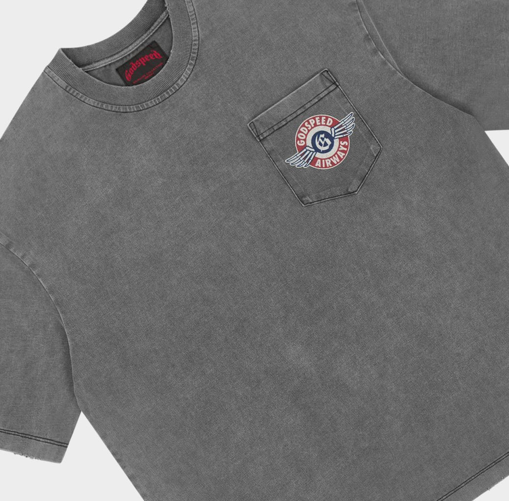 Godspeed GS Air NYC Pocket Tee in Grey Wash - alternate view