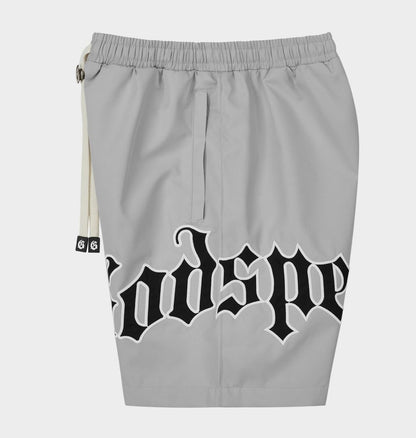 Godspeed OG Logo Nylon Shorts in Grey - alternate view