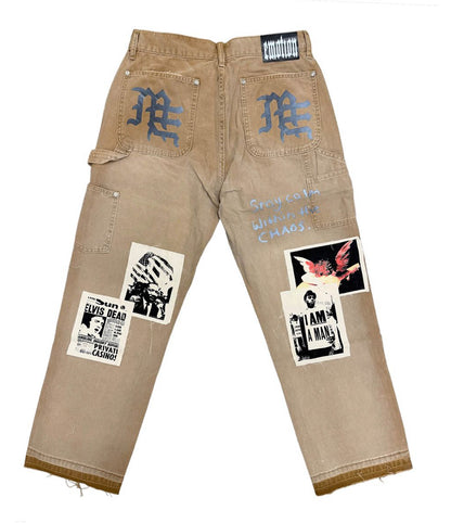 Mixed Emotion 'Newspaper' Carpenter Pants