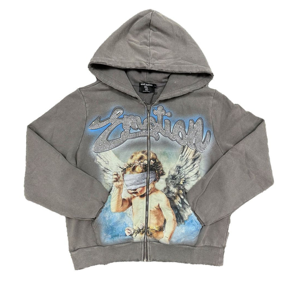 Mixed Emotion Grey 'Rhinestone' Hoodie