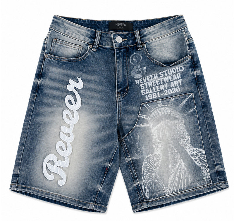 Reveer 'Liberty' Jean Shorts - Blue