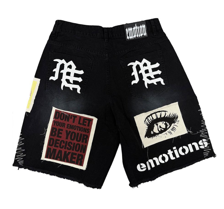 Mixed Emotion Black 'Chaos' Carpenter Shorts