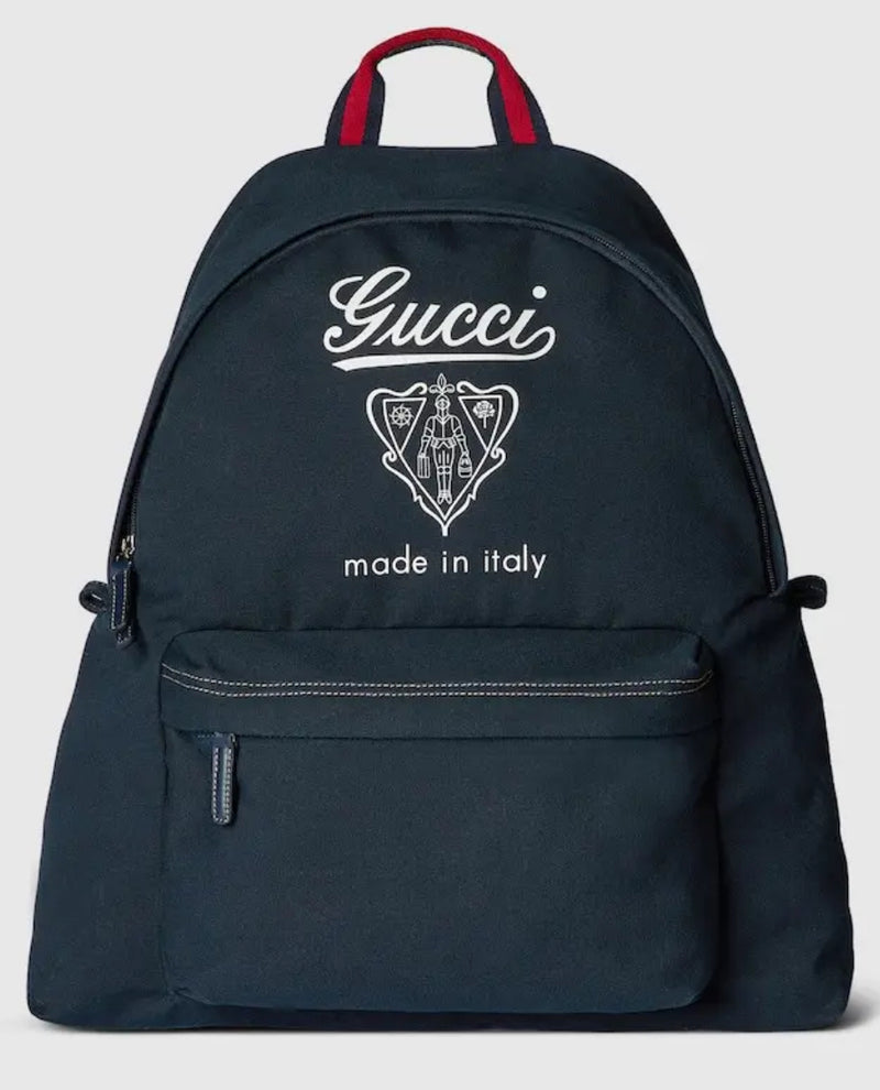 Gucci Printed Canvas Maxi Backpack – Navy GG Crest