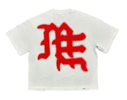 Mixed Emotion Red 'End' Rhinestone Tee