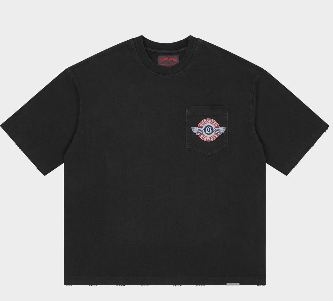 Godspeed GS Air NYC Pocket Tee in Black - detail