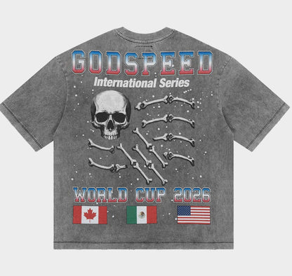 Godspeed Planet Futbol '26 World Cup Tee in Grey - detail