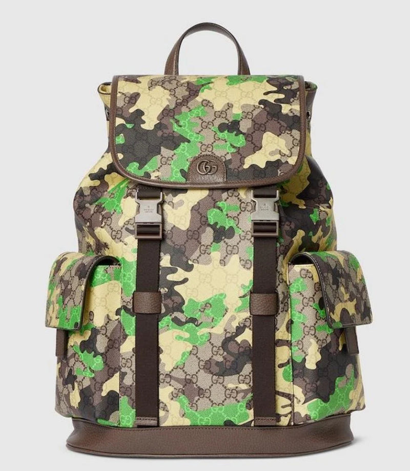 Gucci Green GG Camouflage Large Backpack