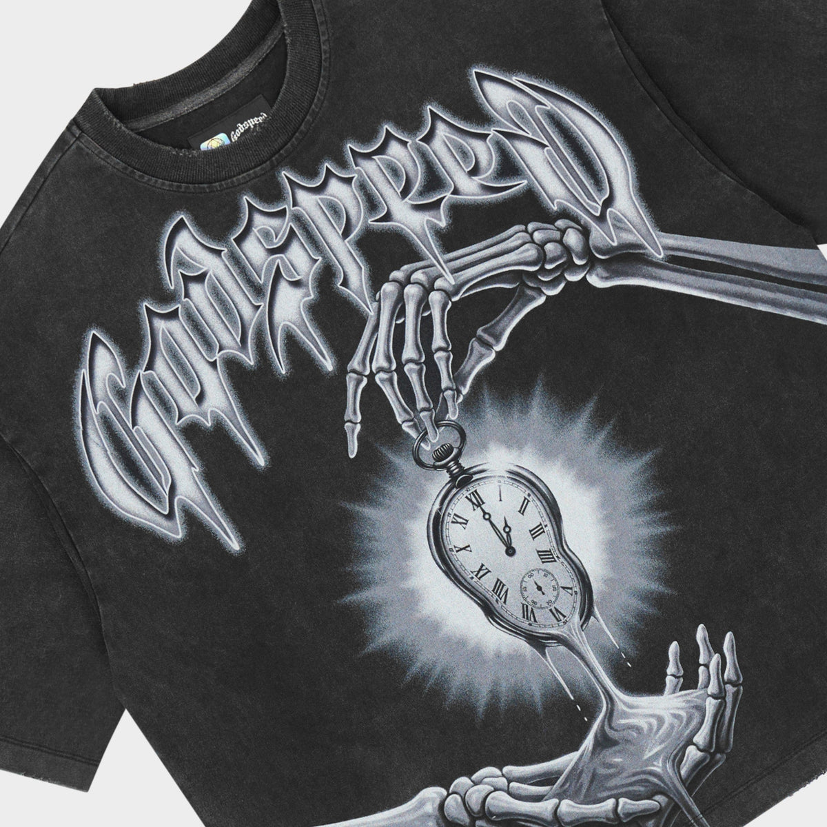 Borrowed Time Black Wash Godspeed Tee back