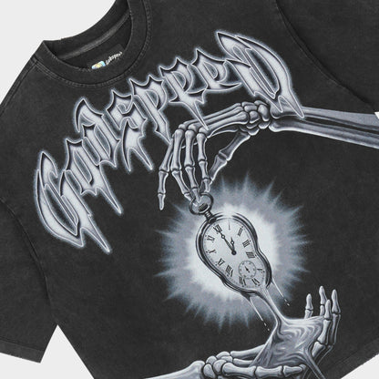Borrowed Time Black Wash Godspeed Tee back