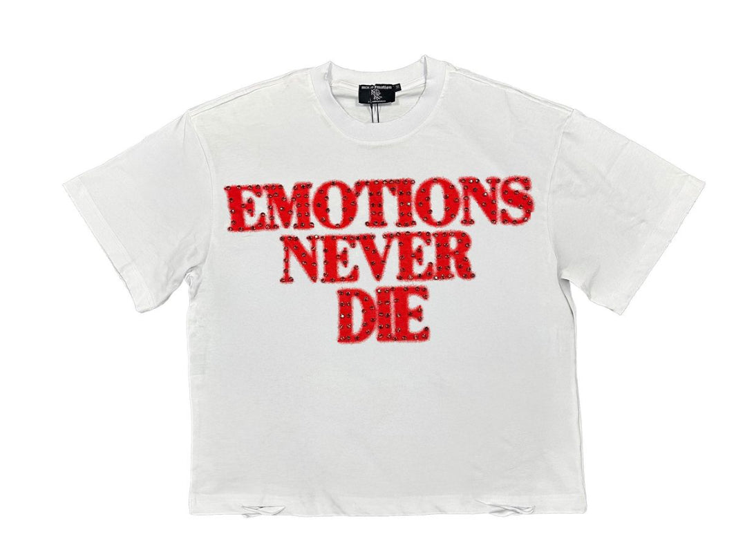 Mixed Emotion Red 'End' Rhinestone Tee