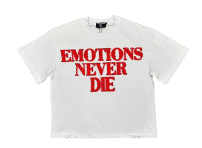 Mixed Emotion Red 'End' Rhinestone Tee
