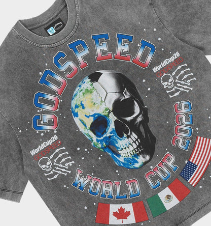 Godspeed Planet Futbol '26 World Cup Tee in Grey - alternate view