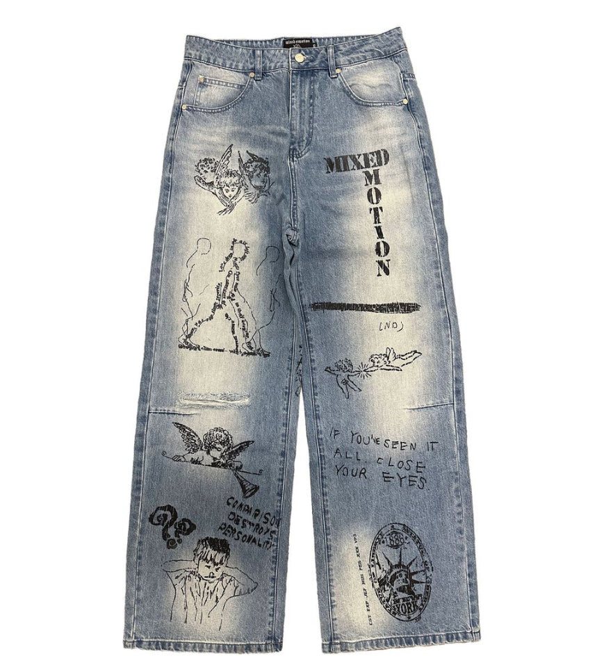 Mixed Emotion Blue 'Canvas' Denim