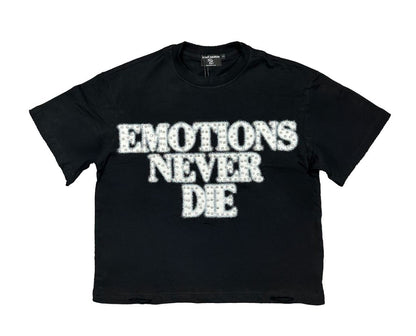 Mixed Emotion Black 'End' Rhinestone Tee