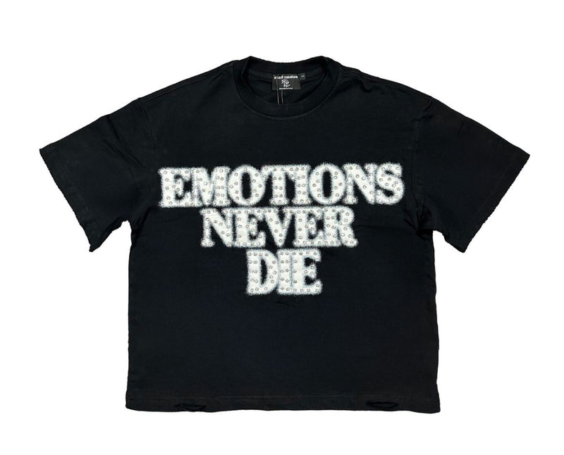 Mixed Emotion Black 'End' Rhinestone Tee