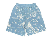 Mixed Emotion Blue 'Graffiti' Shorts