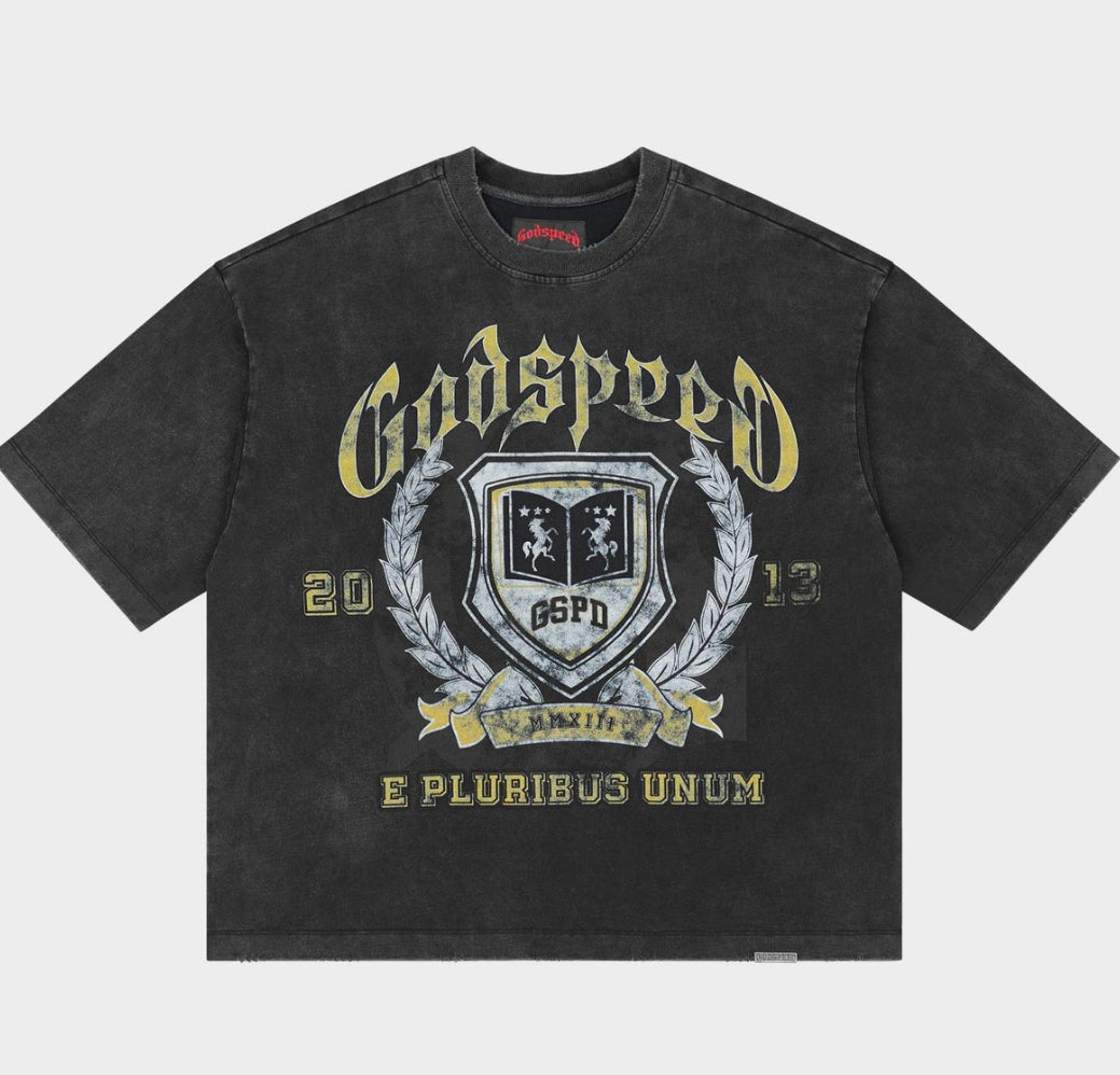 GSPD Crest Black Wash | Godspeed Tee