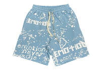 Mixed Emotion Blue 'Graffiti' Shorts