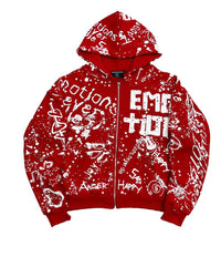 Mixed Emotion Red 'Graffiti' Hoodie