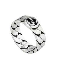 Gucci Interlocking G Ring — Sterling Silver Chain Band — Style 661515 (Size 10)
