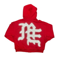 Mixed Emotion Red 'End' Rhinestone Hoodie