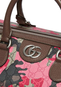 Gucci Pink GG Camouflage Print Medium Holdall Duffle Bag