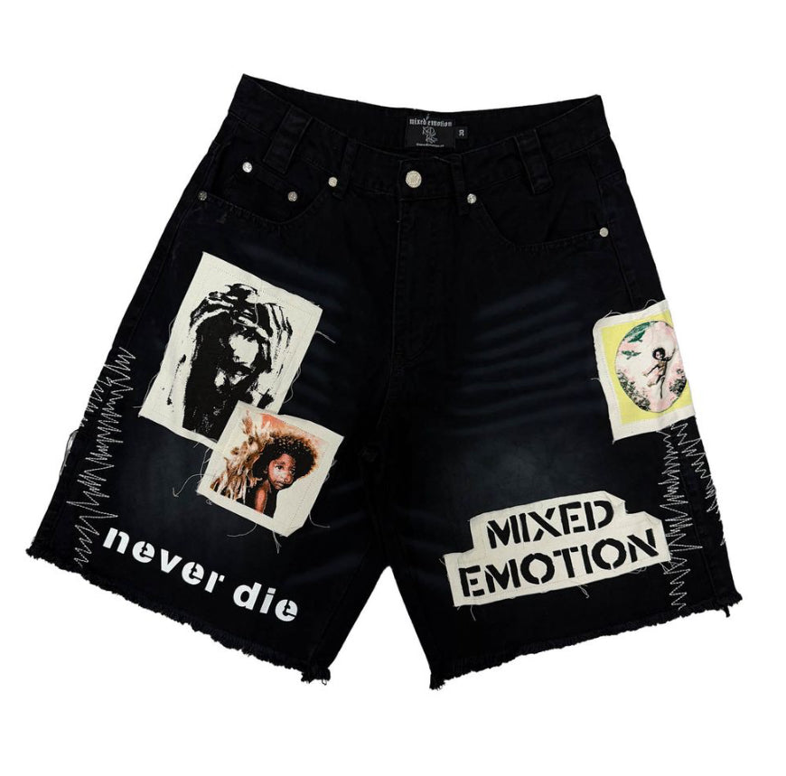 Mixed Emotion Black 'Chaos' Carpenter Shorts
