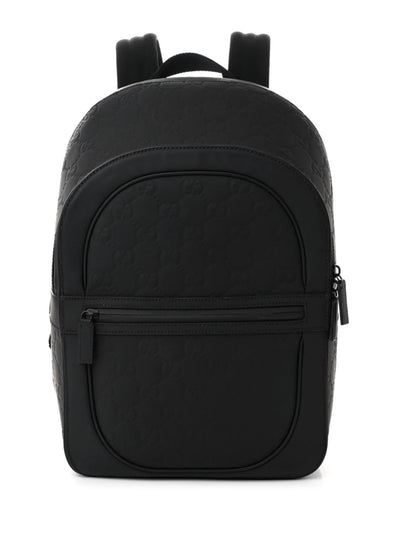 Gucci GG Rubber-Effect Leather Backpack (Black)