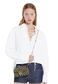 Gucci GG Marmont Mini Bouclé Chain Shoulder Bag – Dark Green