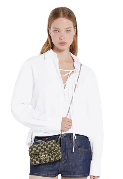 Gucci GG Marmont Mini Bouclé Chain Shoulder Bag – Dark Green