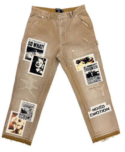 Mixed Emotion 'Newspaper' Carpenter Pants