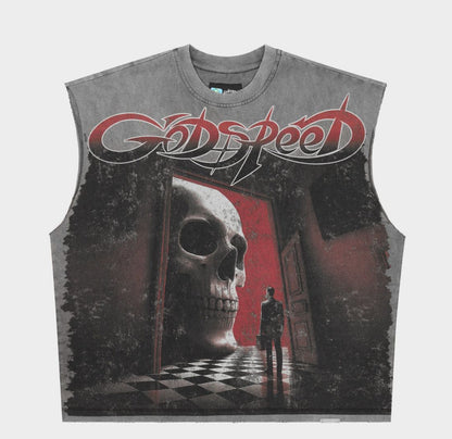Fate's Doorstep Sleeveless Grey Wash | Godspeed Tee
