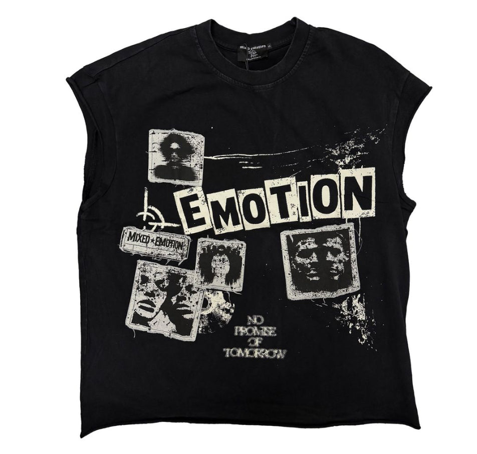 Mixed Emotion 'Newspaper' Sleeveless Tee