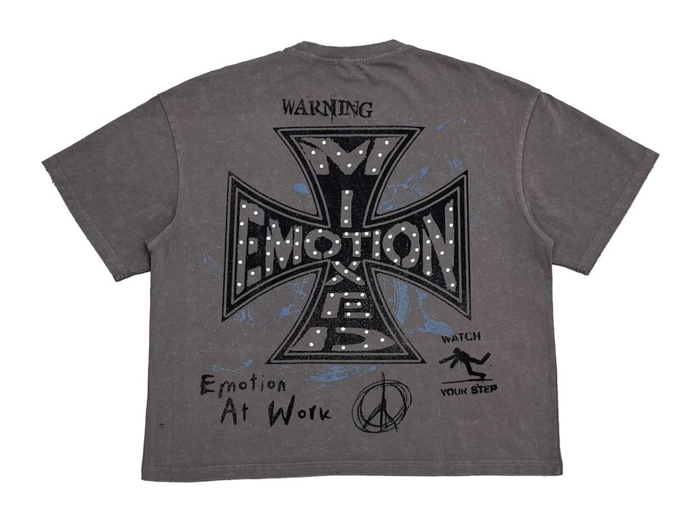 Mixed Emotion Grey 'Friends' Tee