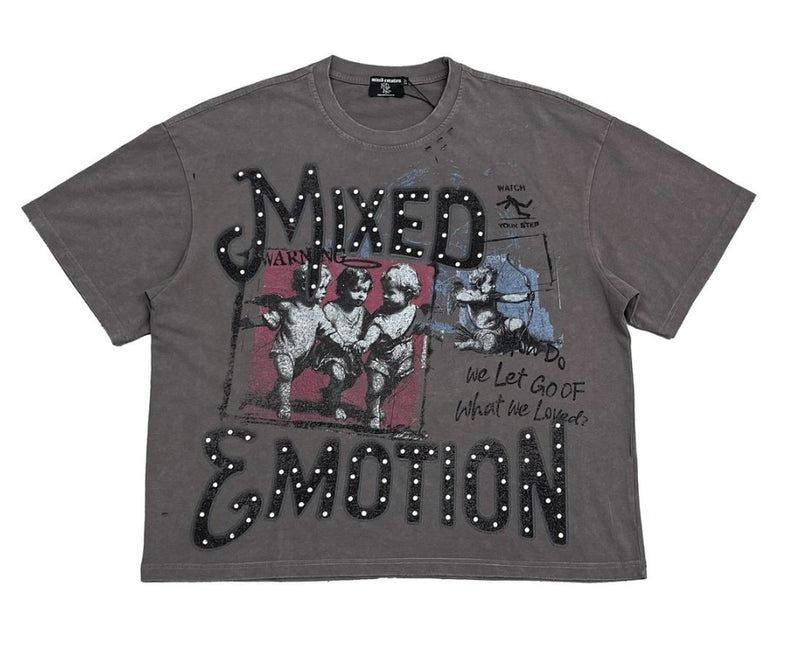 Mixed Emotion Grey 'Friends' Tee