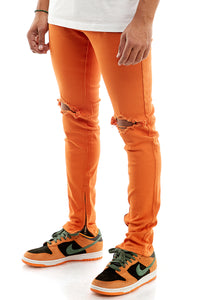 KNB3119 Orange | KDNK Vibrant Orange Skinny Stretch Jeans