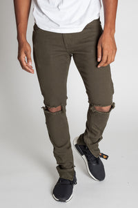 KNB3119 Olive | KDNK Army Olive Skinny Stretch Jeans
