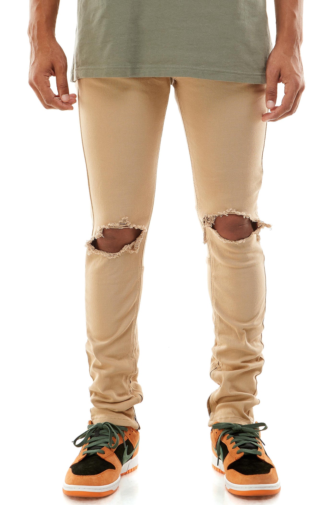 KNB3119 Tan | KDNK Tan Skinny Stretch Jeans