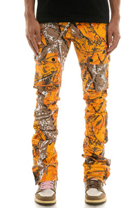 KNB3273 H.Camo Orange | KDNK Half-Camo Skinny Stretch Jeans