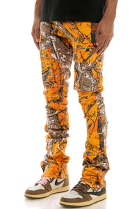 KNB3273 H.Camo Orange | KDNK Half-Camo Skinny Stretch Jeans